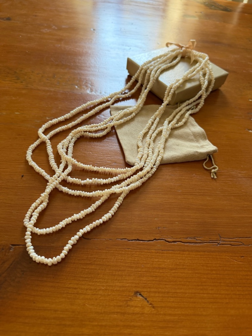 Multi-Strand Cream Freshwater Pearl Necklace